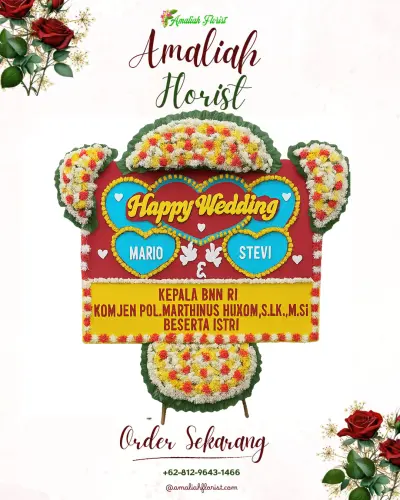 Karangan Papan Bunga Pernikahan di Muneng